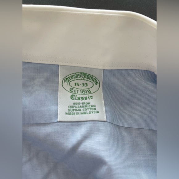 BROOKS BROTHERS LIGHT BLUE BUTTON DOWN SHIRT 15-33 - Picture 4 of 8